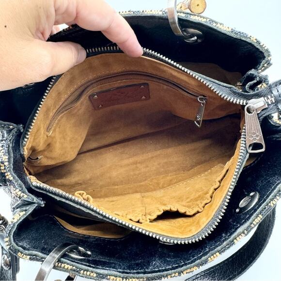 Patricia Nash Empoli Satchel With Bamboo Handle In Tribal Weave Pattern Mid-Size - Picture 10 of 13